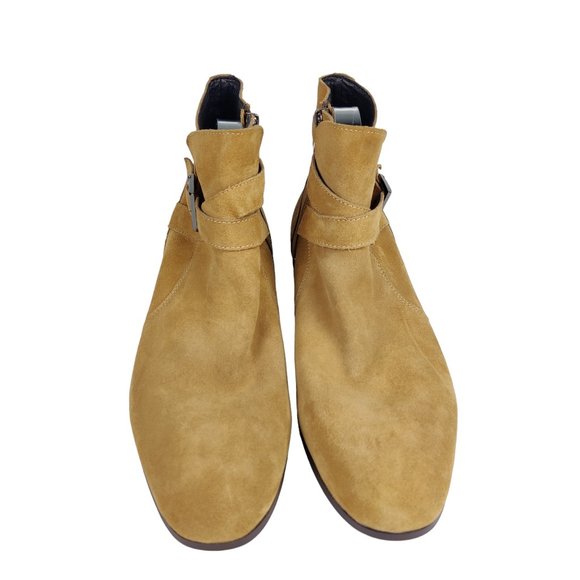 Public Opinion Stevens Camel Tan Suede Leather Buckle Ankle Boots Zipper main image 11